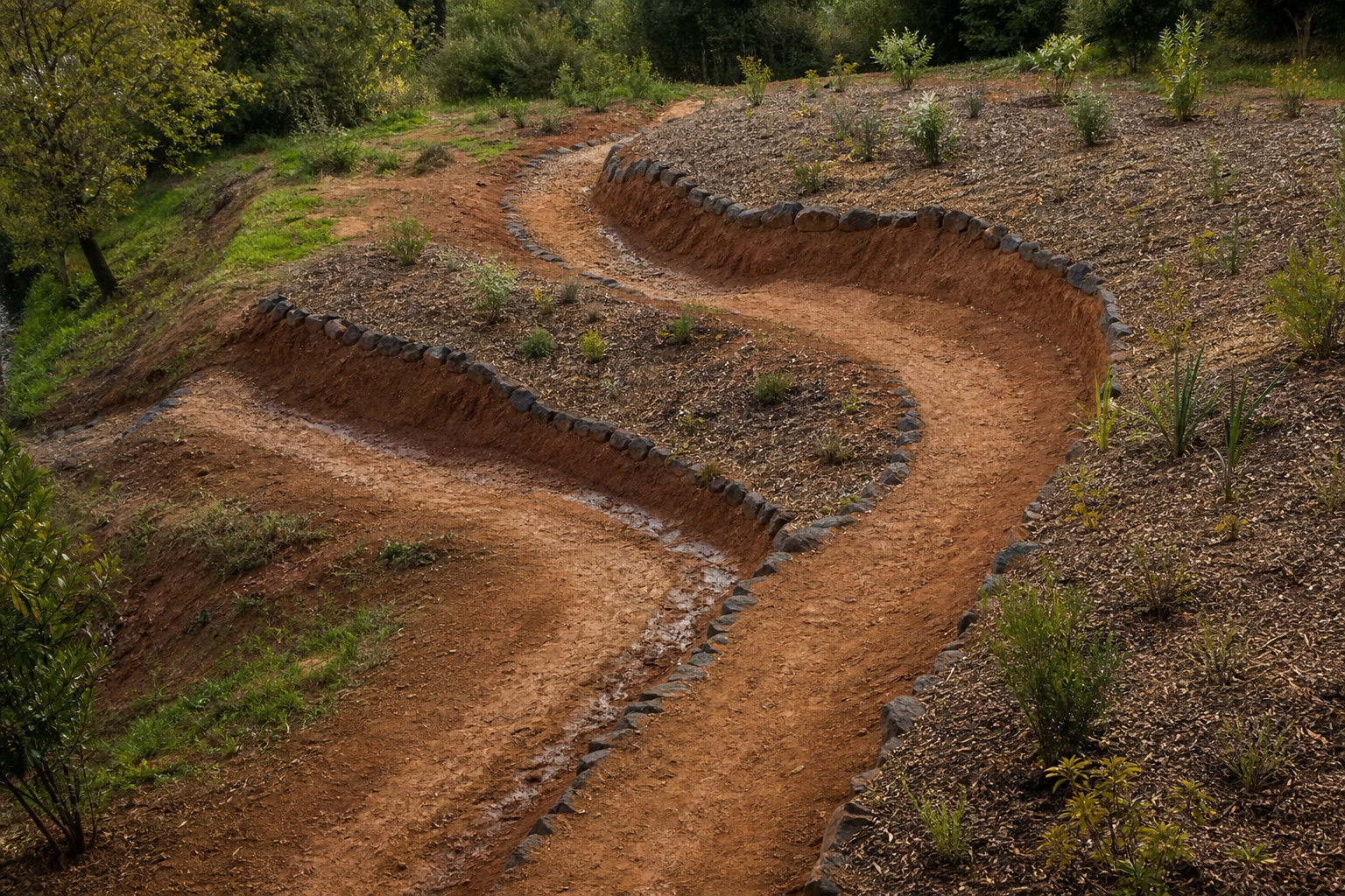 Modelage d’un terrain en pente pour un aménagement extérieur